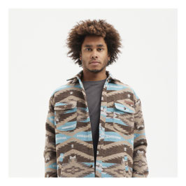 Hydroponic Flanell Hemdjacke – Braun & Türkis Navajo