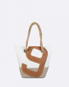 727 Shopper Handtasche Legende Leinen & Leder Nr. 9 braun