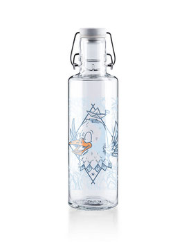 Soulbottles Trinkflasche aus Glas "Rips auf Reisen" 0,6l