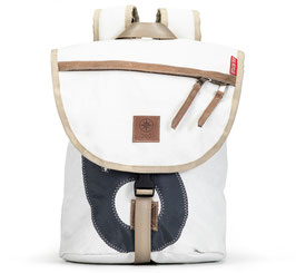 360° Rucksack Landgang mini weiß Zahl /Gurt beige