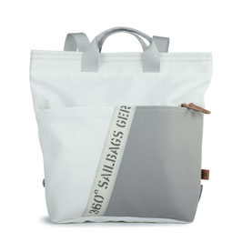 360° Rucksacktasche Kaje weiß/grau Stencil Druck