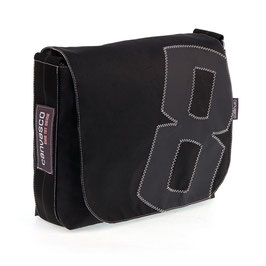 Canvasco Handtasche Mini schwarz Zahl 8 grau Gurt schwarz
