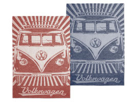 VW T1 Bus Geschirrhandtuch 2er Set rot/blau