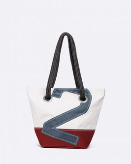 727 Shopper Handtasche Legende weiß/dunkelrot Nr. 2 grau