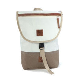360° Rucksack Landgang mini weiß Persenning taupe