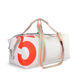 360° Reisetasche Kutter XL RESQ weiß/sand Zahl orange