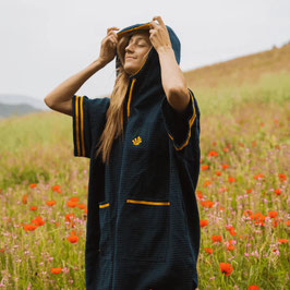 Cooler leichter Waffel Surf Poncho in navy