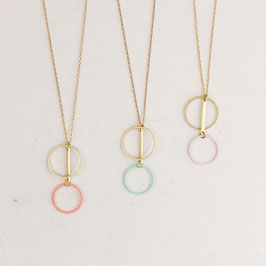 NECKLACE long Circle Shapes coloured