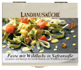 Pasta mit Wildlachs in Safransoße 1Stck