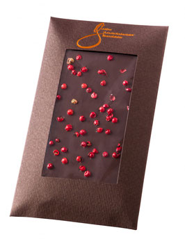Zartbitterschokolade mit Rosa Pfefferbeeren 100g Tafel
