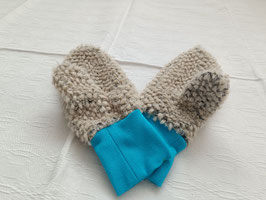 Handschuhe beige, petrol