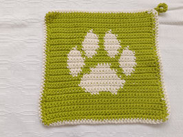 Topflappen olive, weiss