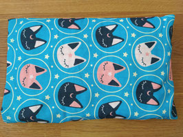 Kirschsteinkissen blau Katzenköpfe
