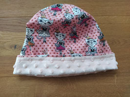 Beanie, auf beide Seiten tragbar, Katzenprinzessin rosa