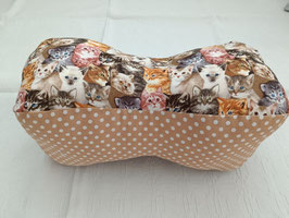 Leseknochen Katzen, farbige Katzen , Punkte weiss, beige