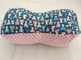 Leseknochen Katzen blau, rosa braune Tupfen