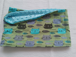 LOOP Katzen und Fische, grün, blau und hellblau 38
