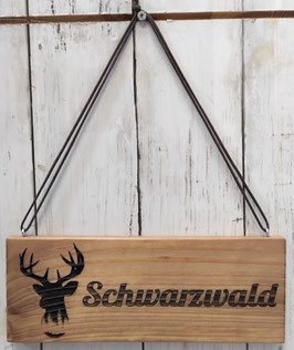 Türschild, Holzschild, Schwarzwald, Hirsch, Hirschmotiv, Schwarzwald, Dekoration aus Holz, Landhausstil, Handarbeit