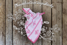 Mädchen Trachten-Tuch Flieder Vichy/pink mit Spitze