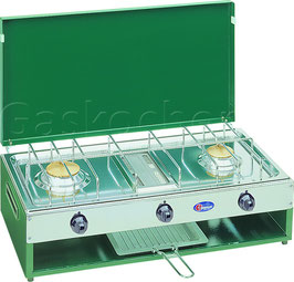 Canpingkocher Parker 2 mit Grill / Edelstahl Grün