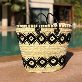 Boho Zwart Rieten Shopper