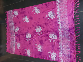 Sarong (39) Pink/weiss Blumenmuster