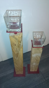 Modern 2 Stk. Rot met. inkl. Glas 10x10x10cm