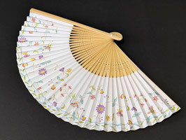 更紗柄（白）の扇子