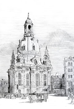 D32, Die Frauenkirche zu Dresden an der Elbe