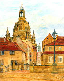 D46, Der Künstlerblick, die Frauenkirche zu Dresden an der Elbe