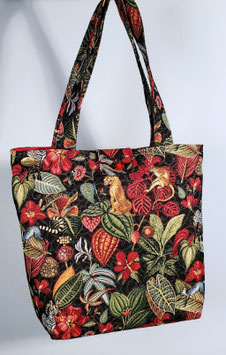 Exclusieve handgemaakte draagtas Jungle motief van gobelin stof