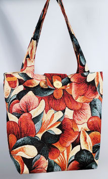 Exclusieve handgemaakte draagtas Fleurige bladeren van gobelin stof