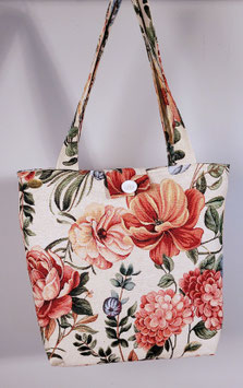 Exclusieve handgemaakte draagtas Bloemenpracht van gobelin stof