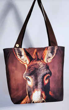 Exclusieve handgemaakte schoudertas/draagtas Ezeltje