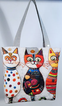 Mooie nieuwe handgemaakte schoudertas Lapjeskatten