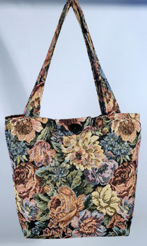 Handgemaakte draagtas Glinsterende bloemen van hoge kwaliteit, stevige gobelin met glinsterdraad