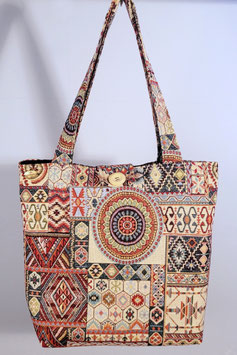 Exclusieve handgemaakte draagtas Mexicaans van gobelin stof