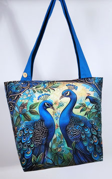 Exclusieve handgemaakte schoudertas/draagtas Pauwen in Paradijs