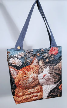 Mooie nieuwe handgemaakte schoudertas Poezenliefde