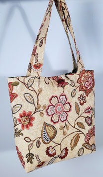 Exclusieve handgemaakte draagtas Bloemen van gobelin stof