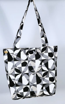 Nieuwe handgemaakte draagtas Zwart-Wit van hoge kwaliteit, stevige gobelin stof