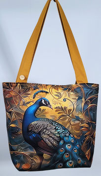 Exclusieve handgemaakte schoudertas/draagtas Trotse Pauw