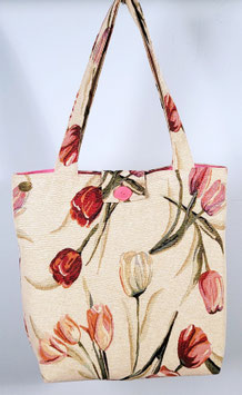 Nieuwe handgemaakte draagtas Tulpen van hoge kwaliteit, stevige gobelin stof