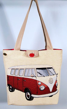 Nieuwe handgemaakte draagtas Volkswagenbus van hoge kwaliteit, stevige gobelin stof