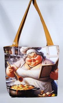 Exclusieve handgemaakte schoudertas/draagtas Keukenprinses Mamma Mia