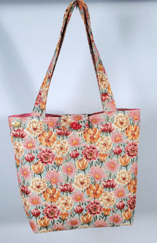 Nieuwe handgemaakte draagtas Bloemenperk van hoge kwaliteit, stevige gobelin stof