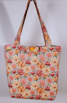 Exclusieve handgemaakte draagtas veldbloemen van gobelin stof