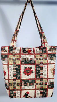 Handmade! Draagtas/schoudertas Kerst van hoge kwaliteit gobelin