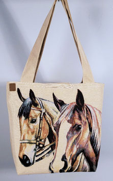 Nieuwe handgemaakte draagtas Paarden van hoge kwaliteit, stevige gobelin stof