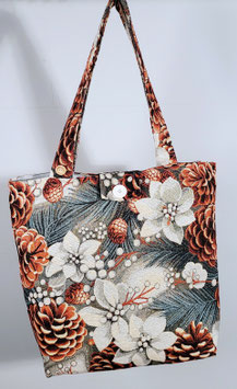 Handmade! Draagtas/schoudertas Wintersfeer van hoge kwaliteit gobelin